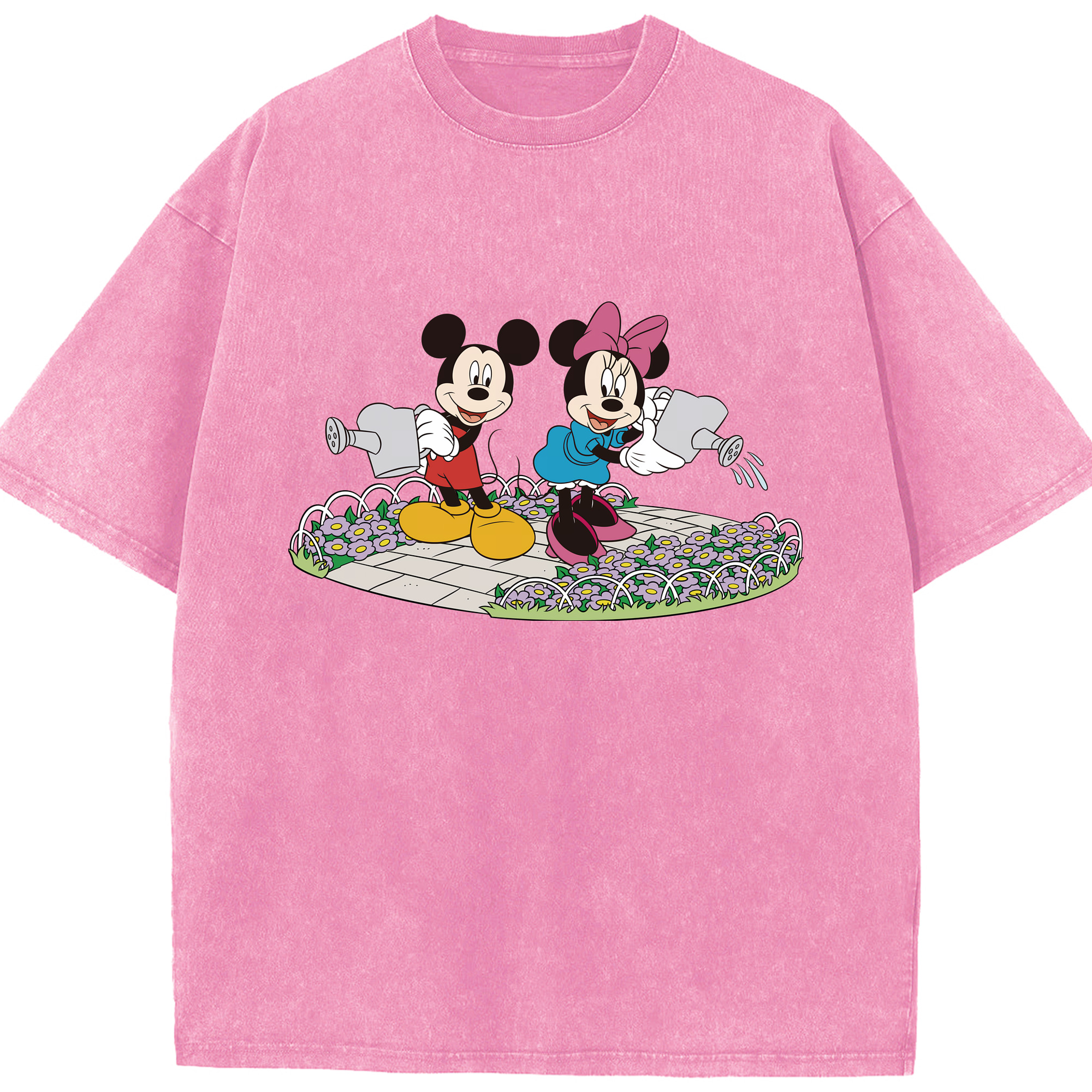 （画像用） ミッキーマウス Mickey Mouse 綿100% ヴィンテージ風 半袖Tシャツ（フロントプリント）